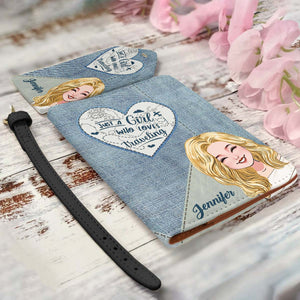 Just A Girl Who Loves Traveling - Personalized Travelling Leather Luggage Tag & Passport Holder