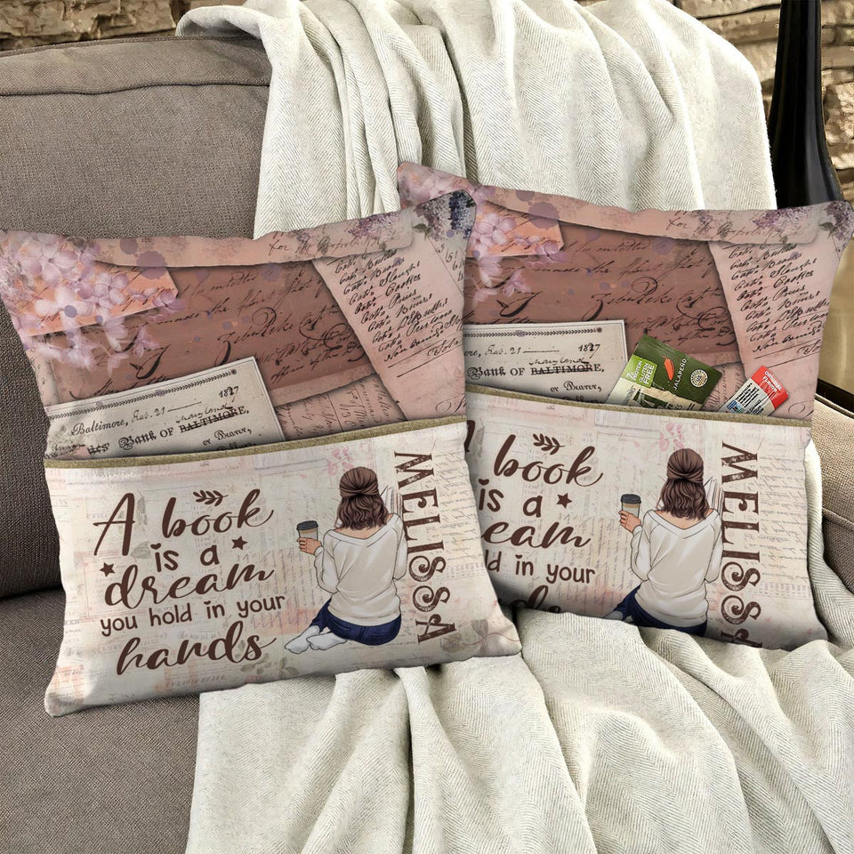 A Dream You Hold In Your Hands - Personalized Book Pocket Pillow