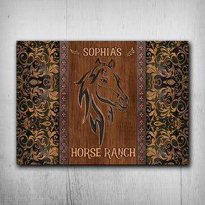 Horse Barn - Personalized Horse Rectangle Metal Sign