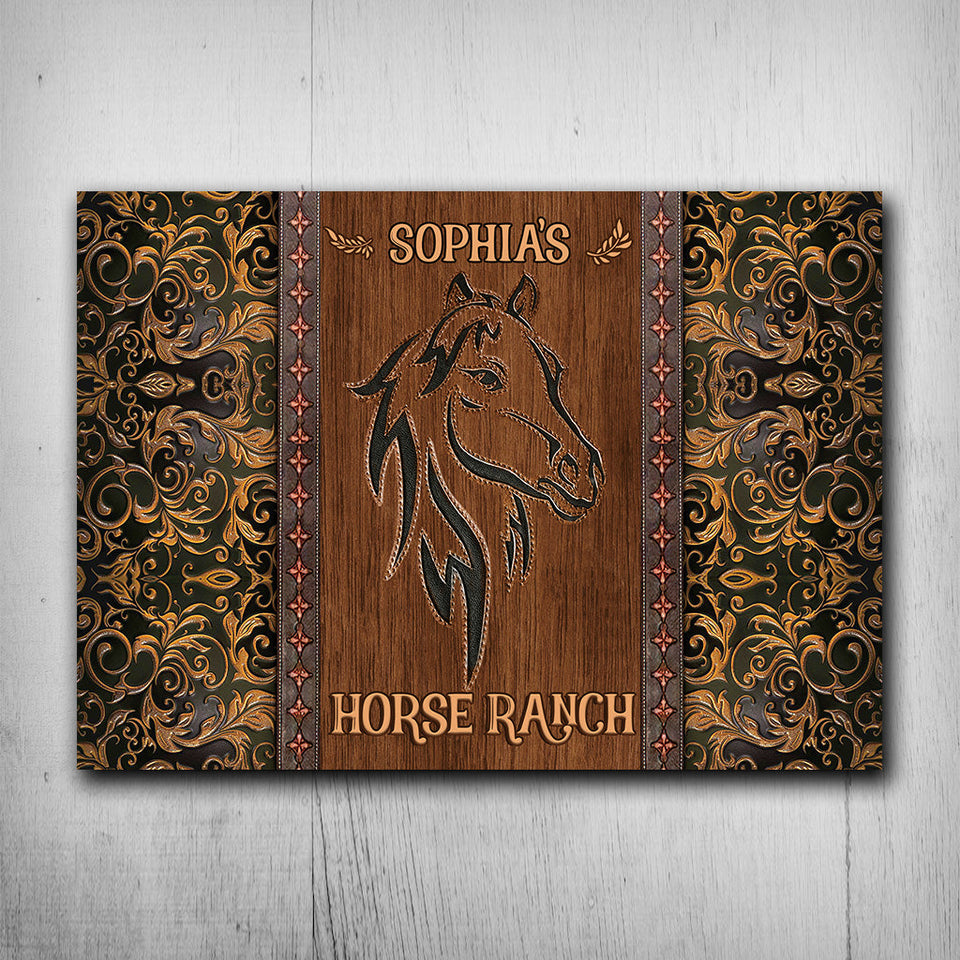 Horse Barn - Personalized Horse Rectangle Metal Sign