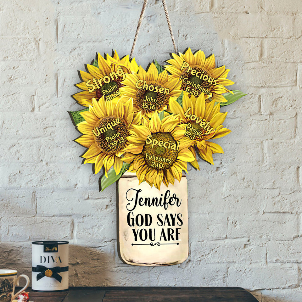 God Says You Are - Personalized Gardening Wood Sign