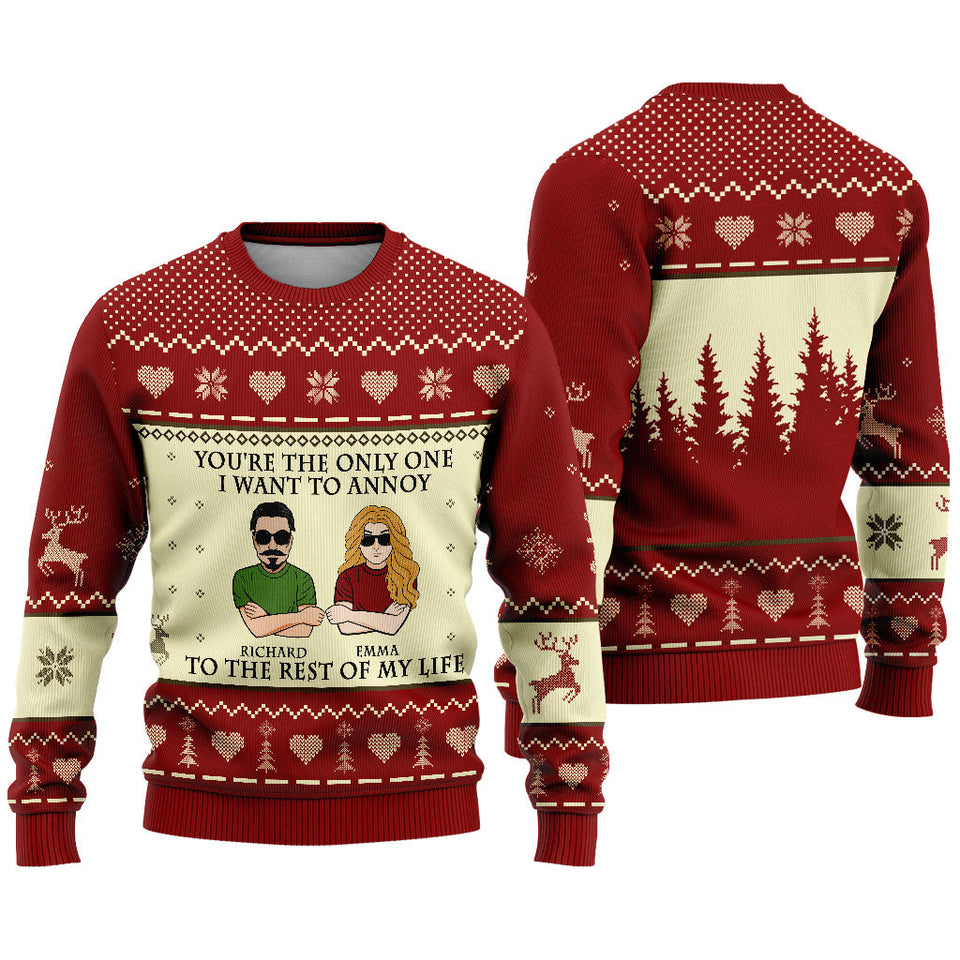 You're The Only One - Personalized Christmas Couple Ugly Sweater