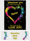 Touch This Heart - Personalized Grandma Blanket