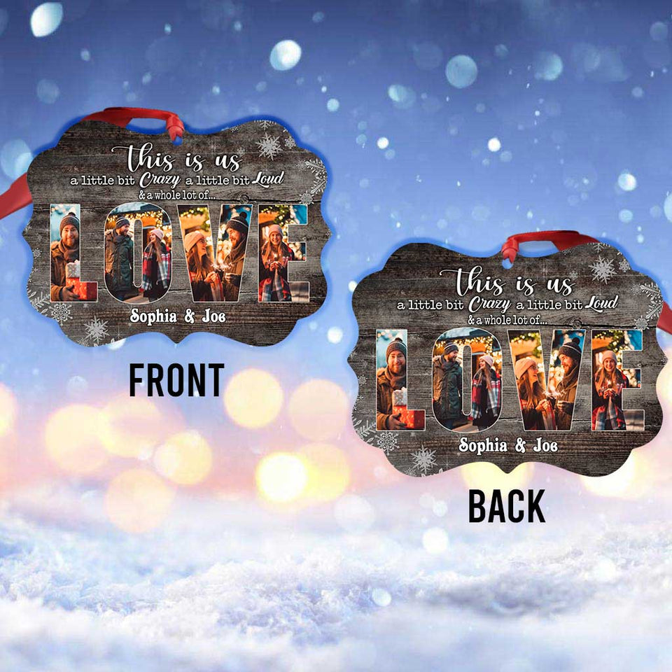 This Is Us Snowy - Personalized Christmas Couple Ornament (Printed On Both Sides)