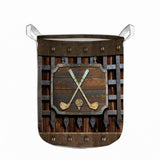 Golf Metal Pattern Print Storage Basket