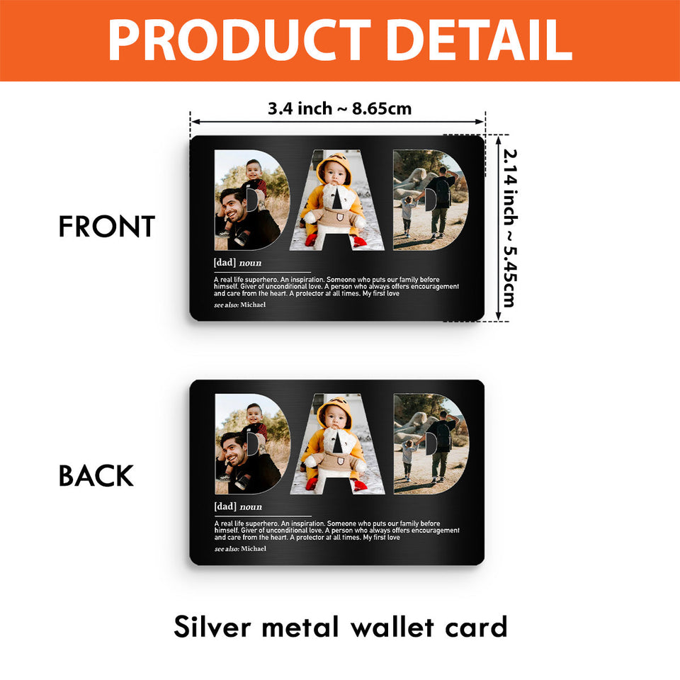 Dad Definition - Personalized Father's Day Father Wallet Insert Card