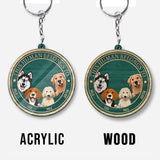 This Human Belongs To - Personalized Dog Keychain (Printed On Both Sides)