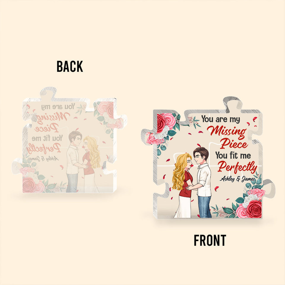 You Are My Missing Piece - Personalized Couple Custom Shaped Acrylic Plaque