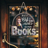 Just A Girl Who Loves - Personalized Book Wood Sign