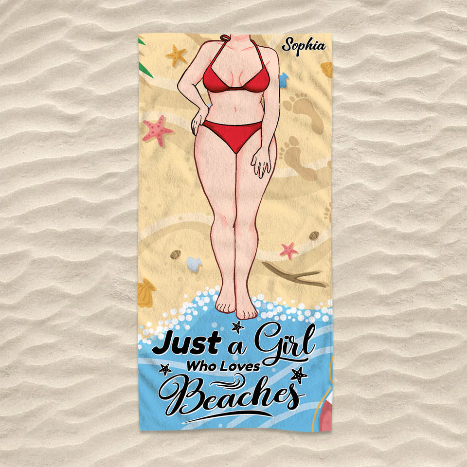 Salty Lil' Beach - Sea Lover gift for friend, sister, girlfriend, wife, mom - Personalized Beach Towel