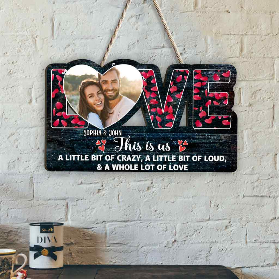 This Is Us - Couple gift for husband, wife, boyfriend, girlfriend - Personalized Wood Sign