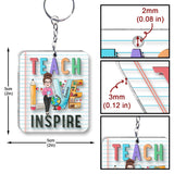 Teach Love Inspire - Personalized Teacher Transparent Keychain
