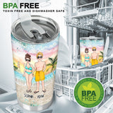 To The Beach And Back - Personalized Couple Tumbler