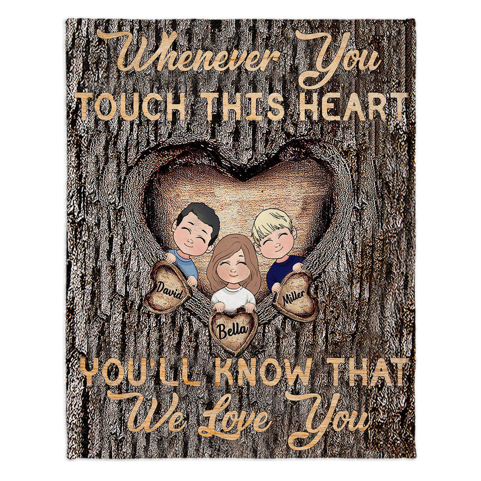 Whenever You Touch This Heart - Personalized Grandma Blanket