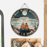 So Many In The Mountain - Hiking Personalized Round Wood Sign