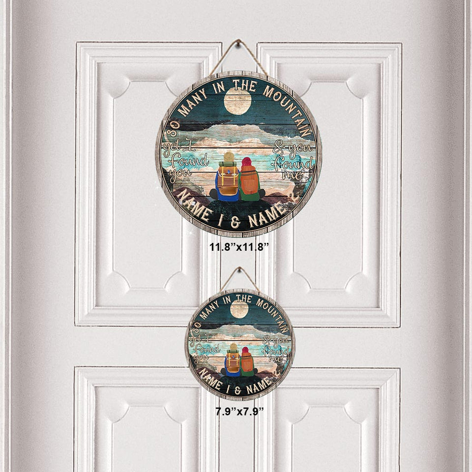 So Many In The Mountain - Hiking Personalized Round Wood Sign