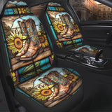 Vintage Country Boots Horses Lovers Horse Seat Covers
