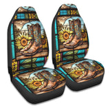 Vintage Country Boots Horses Lovers Horse Seat Covers
