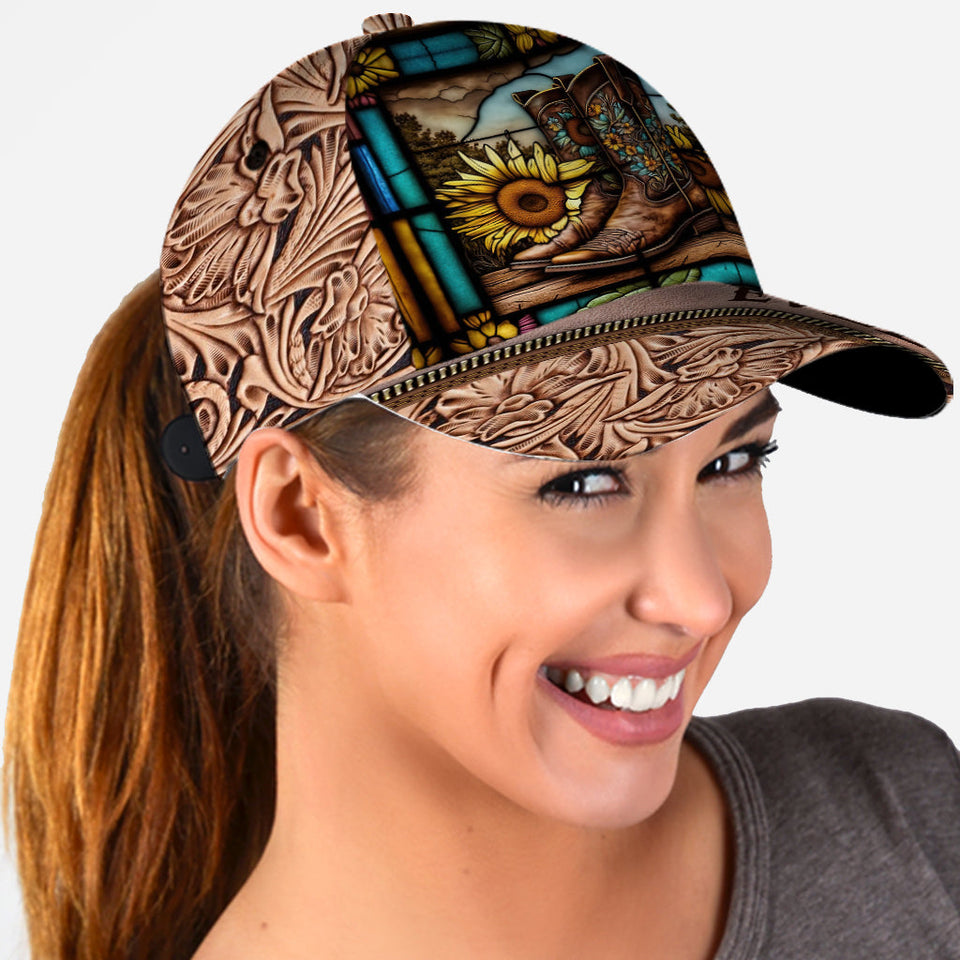 Vintage Country Boots Horses Lovers - Personalized Horse Classic Cap