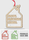 Family Name - Personalized Family 2 Layered Piece Mix Ornament