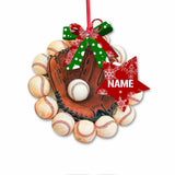 Baseball Glove - Personalized Christmas Ornament (Printed On Both Sides)
