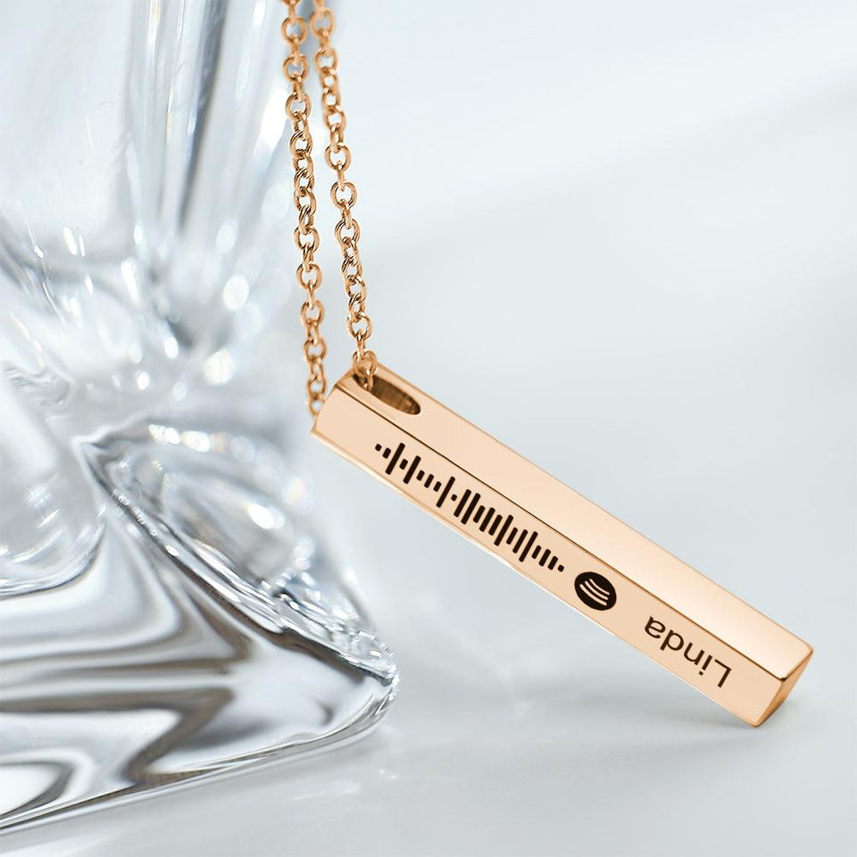 My Favorite Song - Personalized Flexible Square Shaped Bar Necklace
