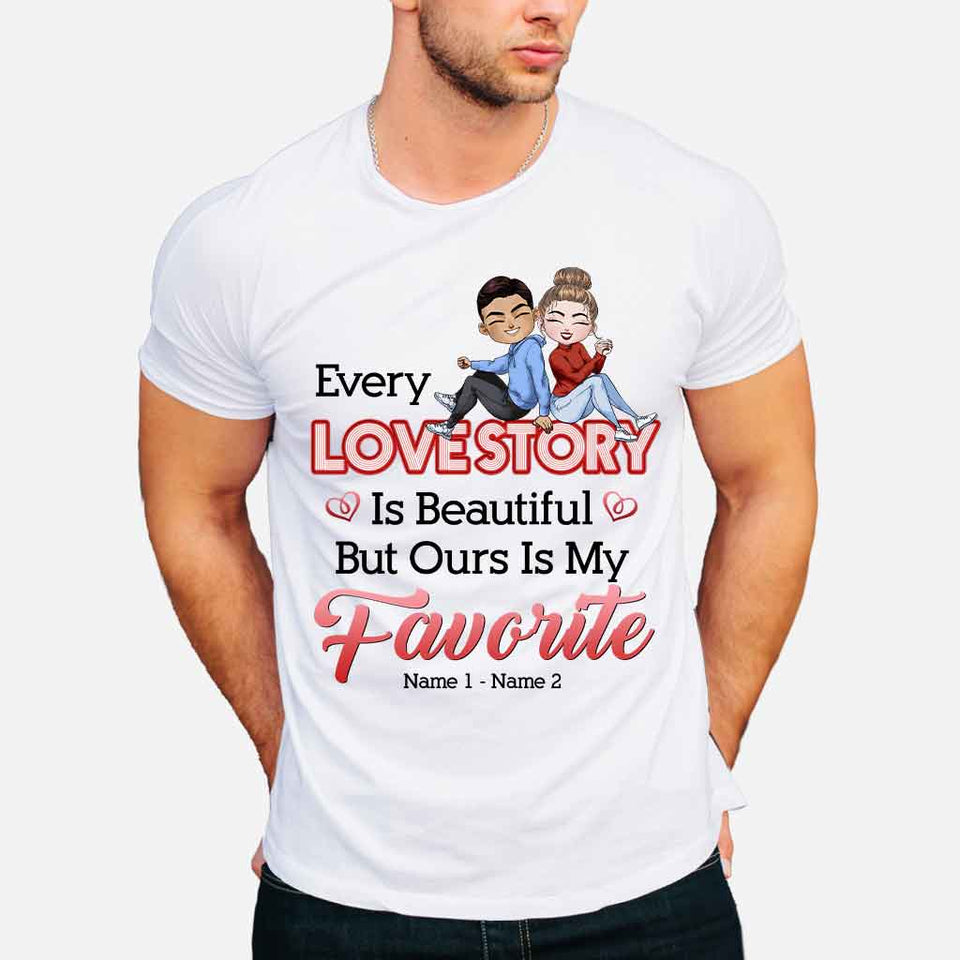 Our Love Story Is My Favorite - Personalized Couple T-shirt and Hoodie