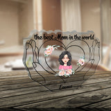 The Best Mom In The World - Personalized Mother's Day Mother Custom Shaped Acrylic Plaque