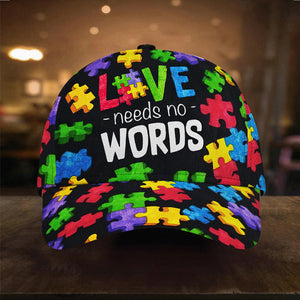 L'amour n'a pas besoin de mots - Casquette de sensibilisation à l'autisme