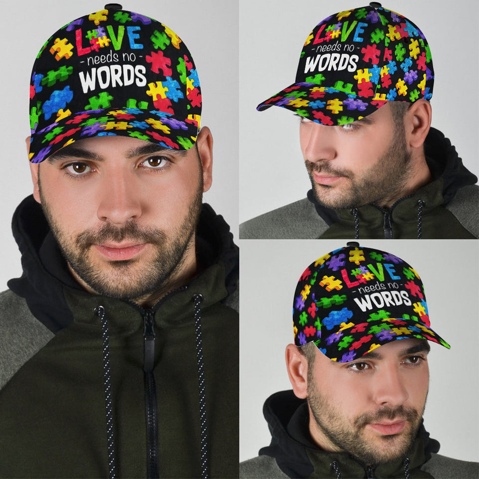 L'amour n'a pas besoin de mots - Casquette de sensibilisation à l'autisme