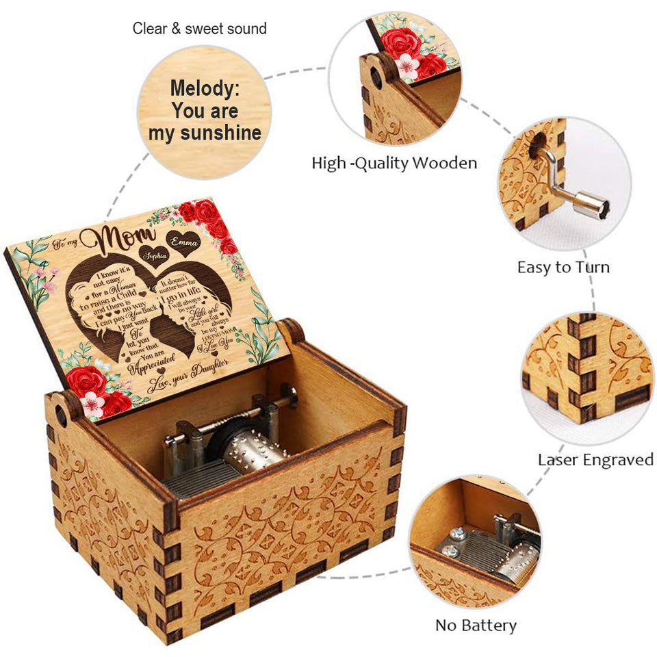To My Mom - Personalized Mother's Day Mother Hand Crank Music Box