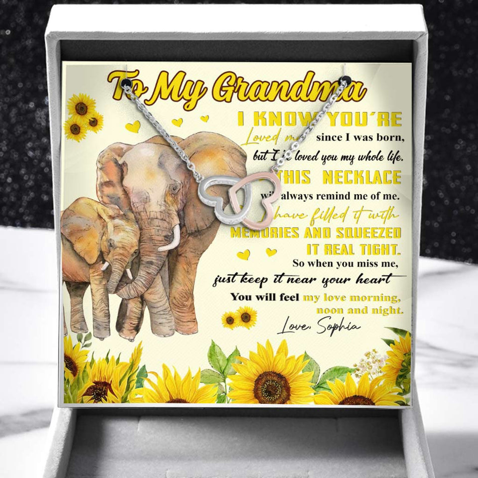 I've Love You My Whole Life - Personalized Mother's Day Grandma Two Hearts Necklace