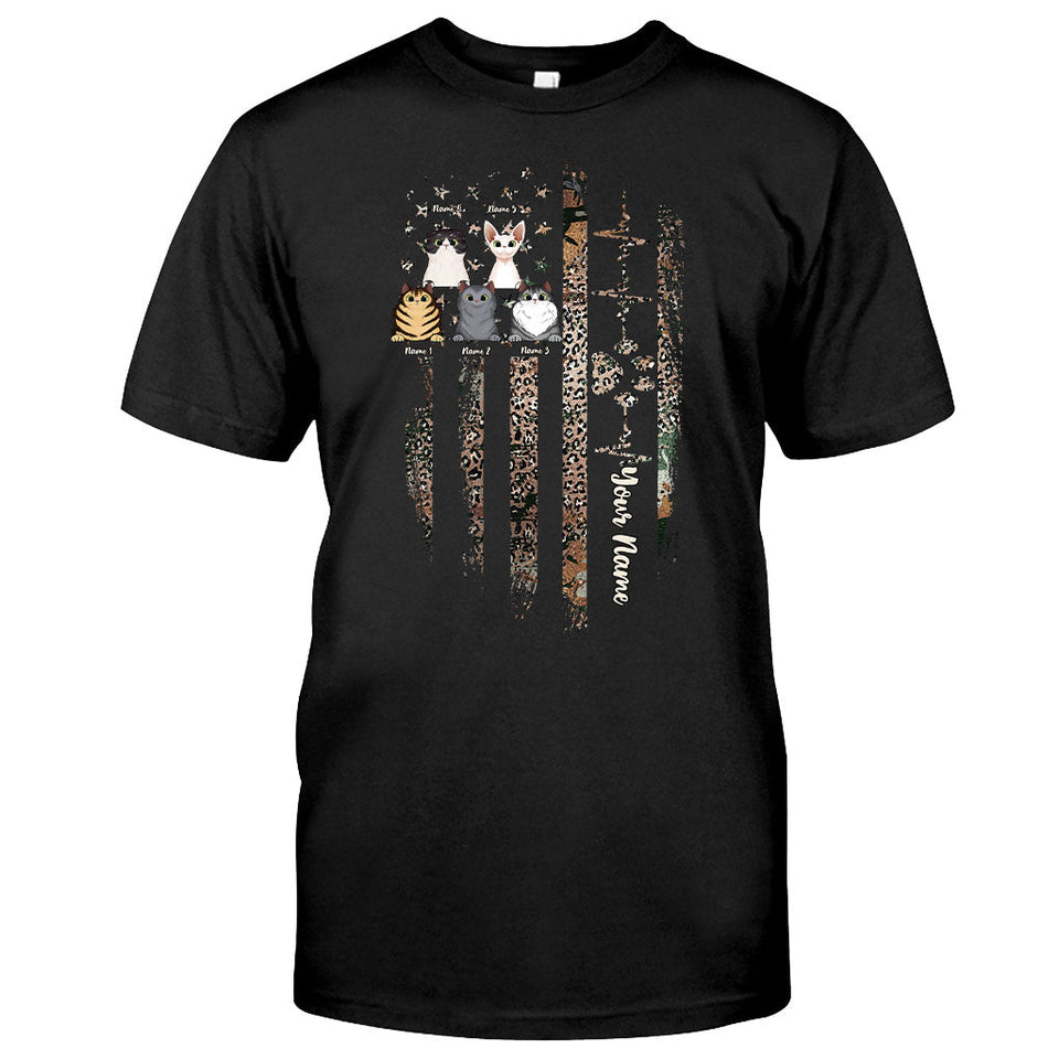 Love My Cats - Personalized Independence Day Cat T-shirt and Hoodie