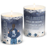Floral Zodiac - Personalized Horoscope Candle With Wooden Lid