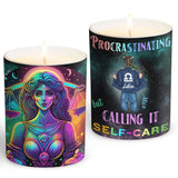 Rainbow Star Sign Galaxy - Personalized Horoscope Candle With Wooden Lid