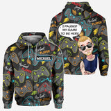 I Paused My Game To Be Here - Personalized Video Game All Over Shirt