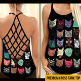 Halloween Cats Cross Tank Top