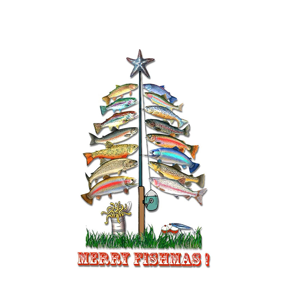 Merry Fishmas - Christmas Fishing Decal Full