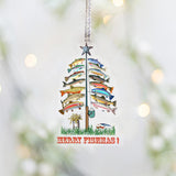 Merry Fishmas - Christmas Fishing Transparent Ornament