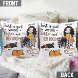 Just A Girl Who Loves Dog - Personalized Throw Pillow
