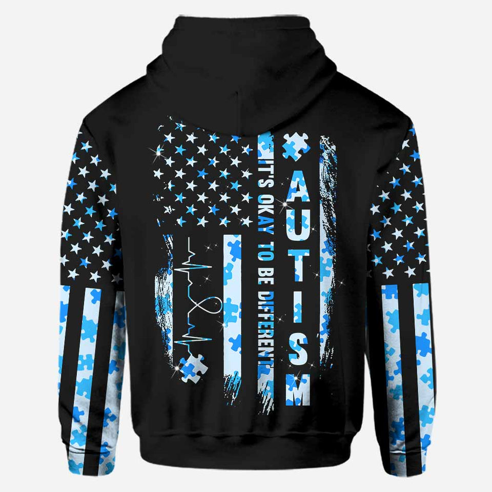 It's Okay To Be Different - Personalized Autism Awareness Hoodie and Leggings