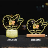 I Love You Mom - Personalized Mother's day Mother Shaped Plaque Light Base
