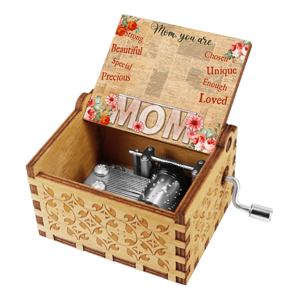 Mom You Are Beautiful - Personalized Mother's Day Mother Hand Crank Music Box