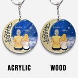 To The Moon And Back - Gift for grandma, mom, dad, grandpa - Personalized Keychain