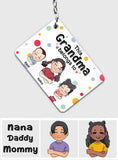 This Grandma / Grandpa / Mom / Dad Belongs To - Personalized Mother's day Grandma Keychain (Printed On Both Sides)