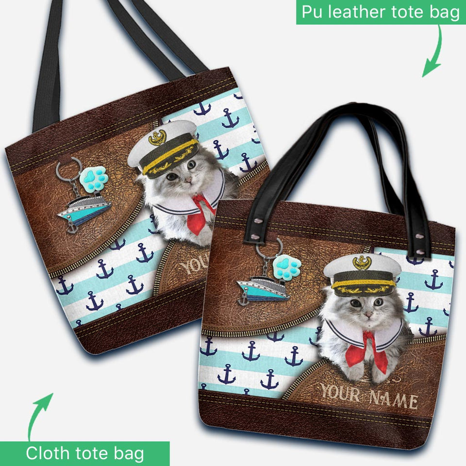 Love Cruising And Cat Personalized Tote Bag