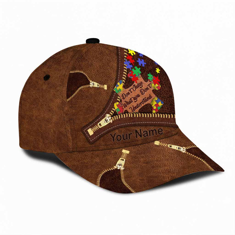 Ne jugez pas ce que vous ne comprenez pas. Casse-tête pour l'autisme. Casquette classique personnalisée.