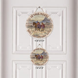The Old Grumpy Cowboy - Personalized Horse Round Wood Sign