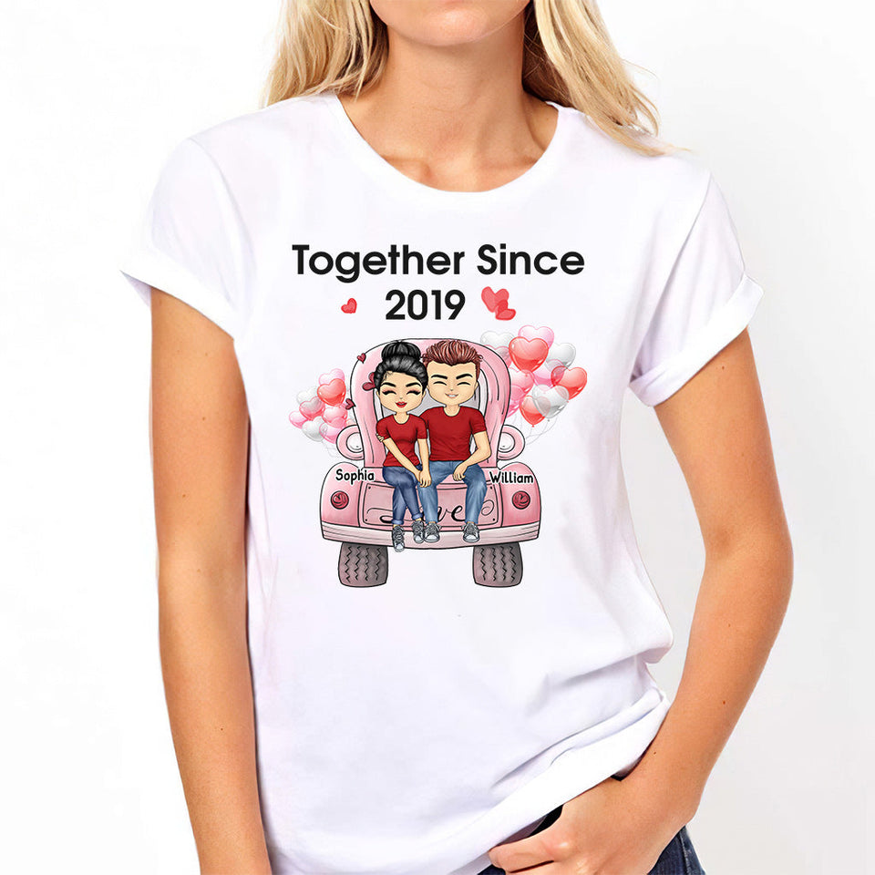 Together Since - Personalized Couple T-shirt and Hoodie