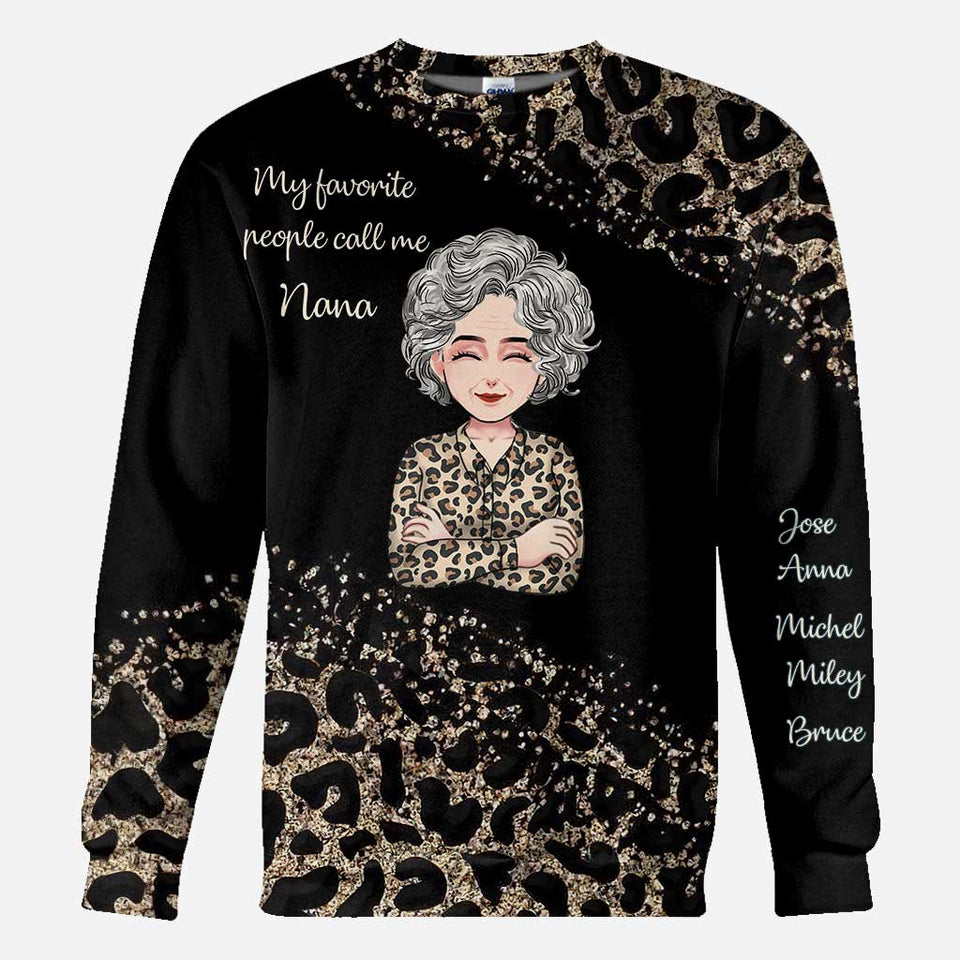 My Favorite People - Personalized Mother's Day Grandma All Over T-shirt and Hoodie